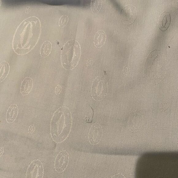Cartier Silk Blue/Gray Vintage Scarf Size 52x55 - Picture 6 of 6